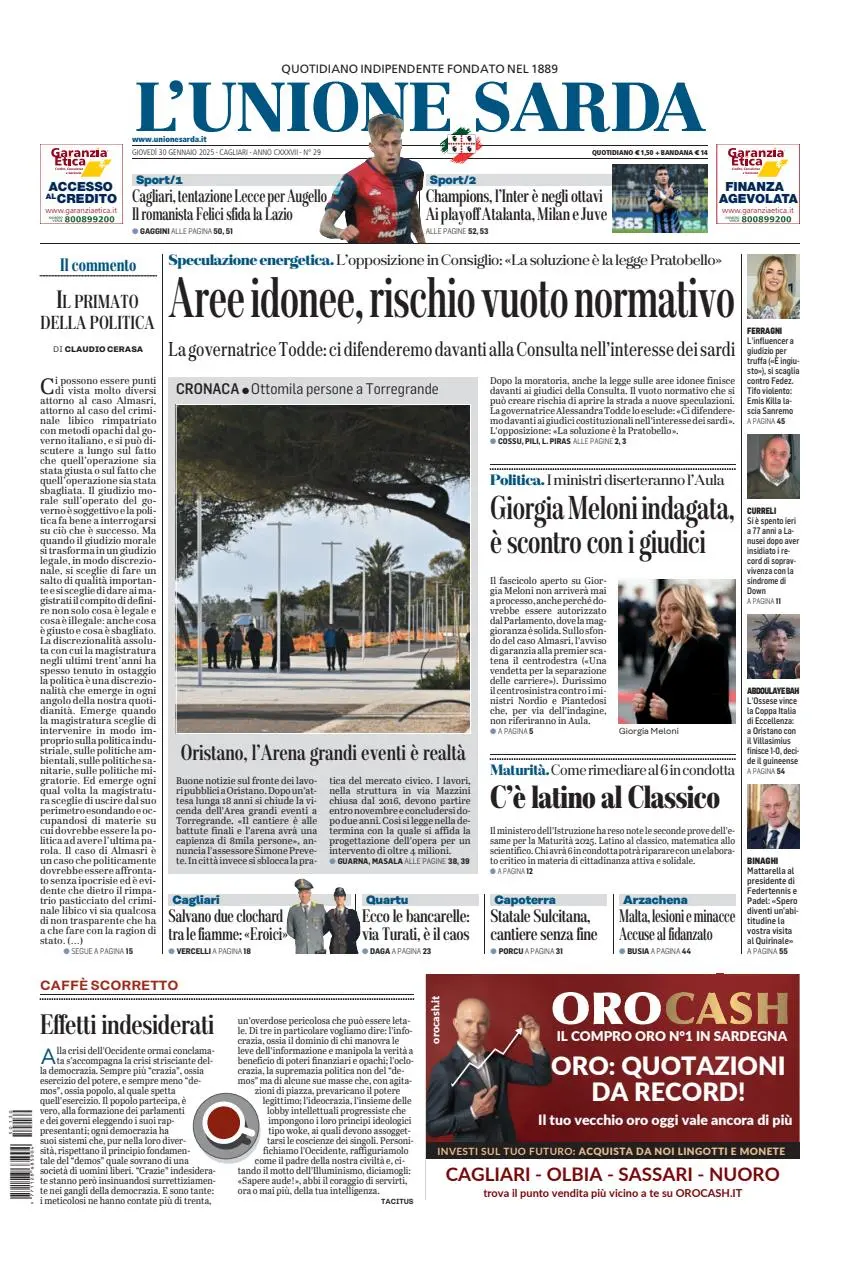 Prima-pagina-unione_sarda-edizione-di-oggi-30-01-2025