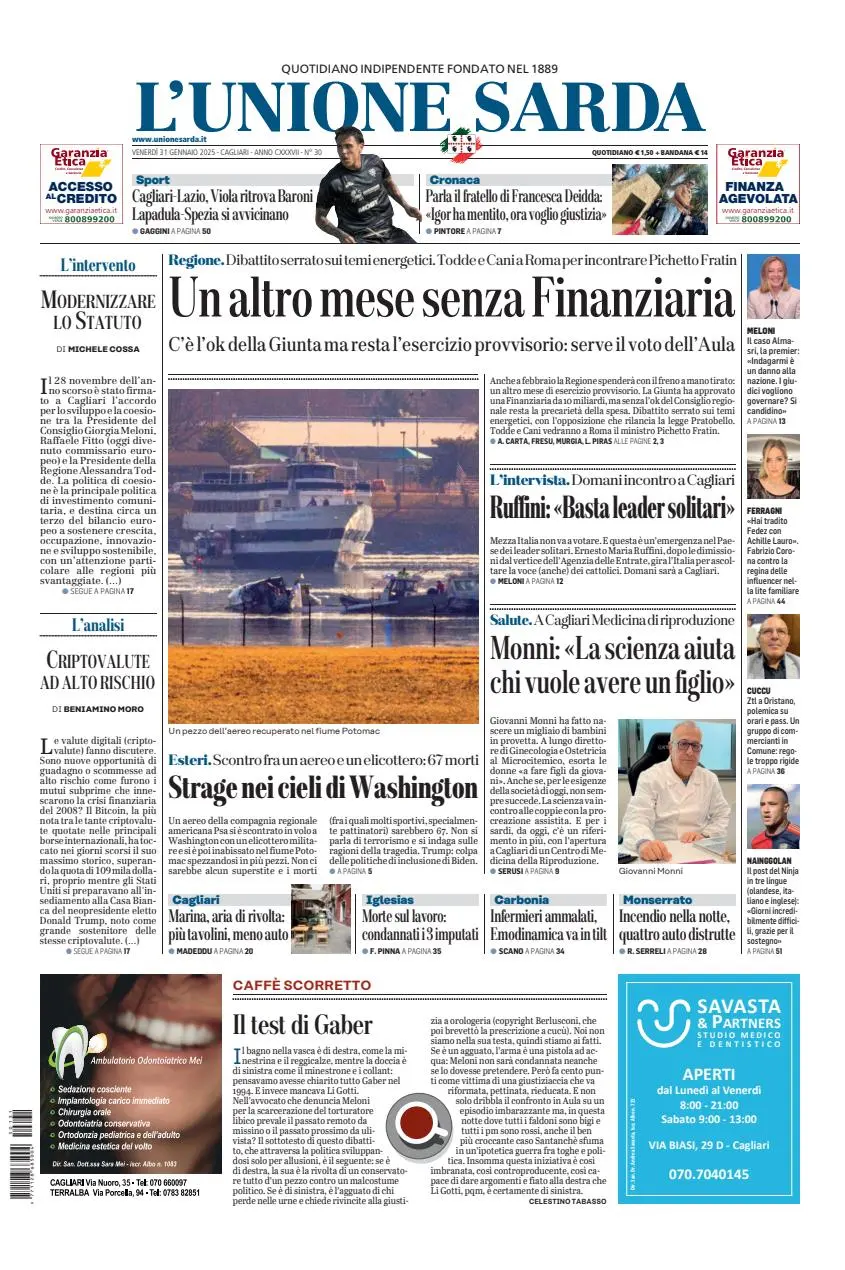 Prima-pagina-unione_sarda-edizione-di-oggi-31-01-2025