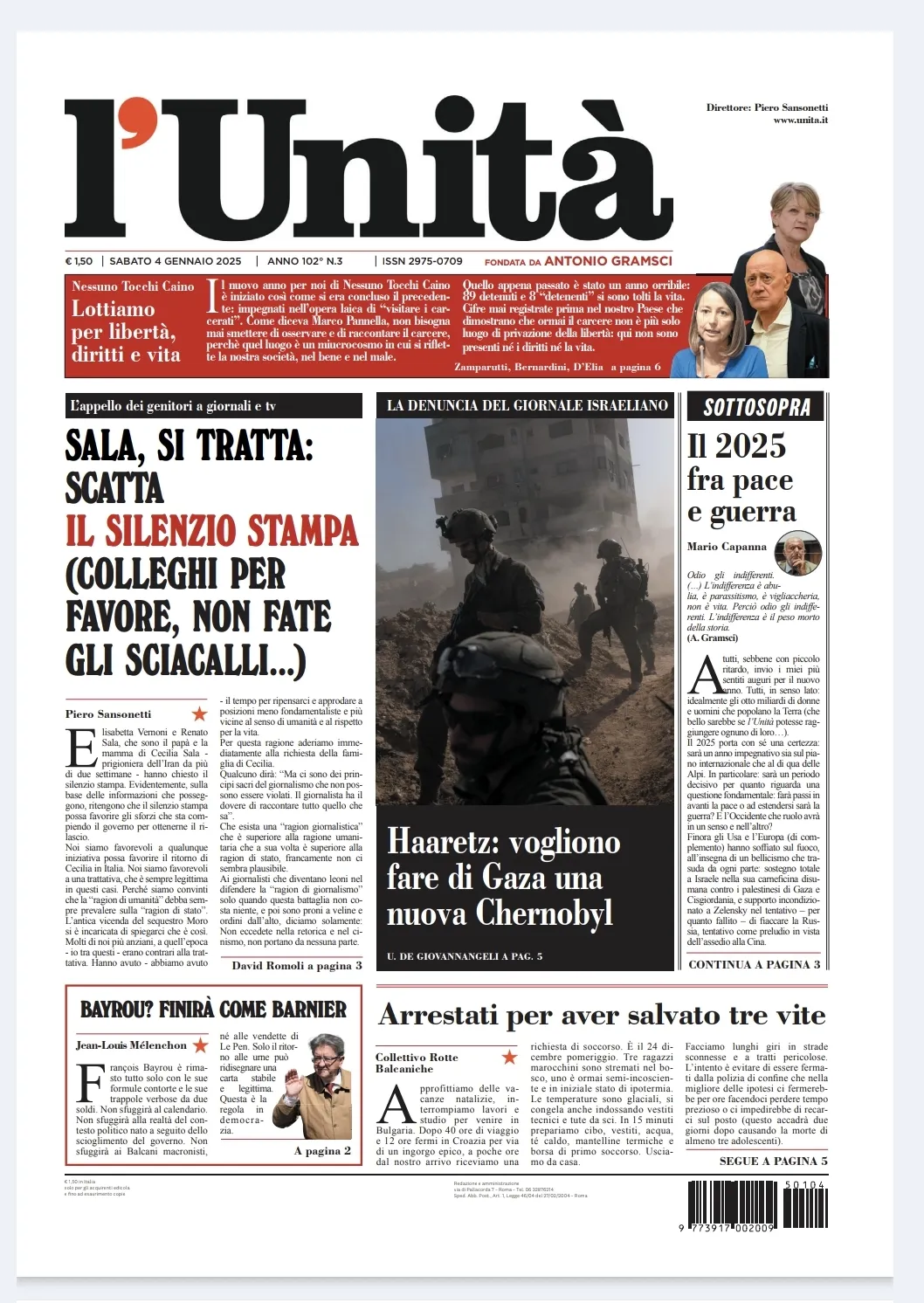 Prima-pagina-unita-oggi-edizione-di-oggi-04-01-2025