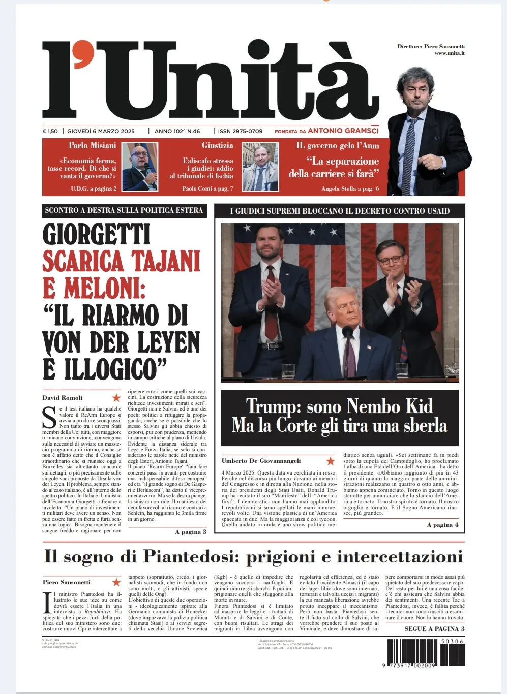 Prima-pagina-unita-oggi-edizione-di-oggi-05-03-2025