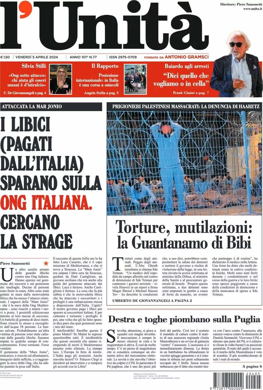 Prima-pagina-l-unita-editoriale-oggi-edizione-di-oggi-05-04-2024