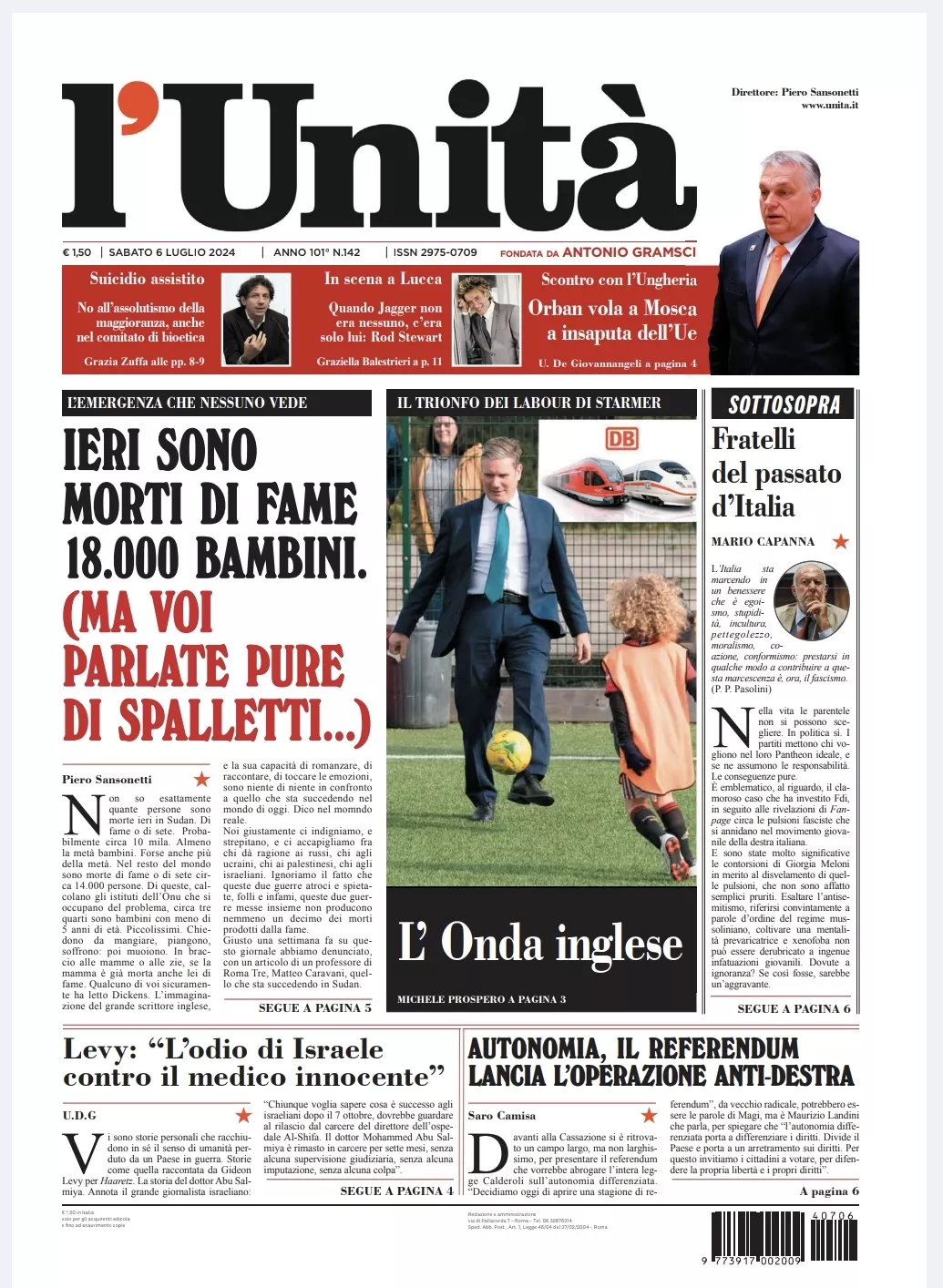 Prima-pagina-unita-oggi-edizione-di-oggi-05-07-2024