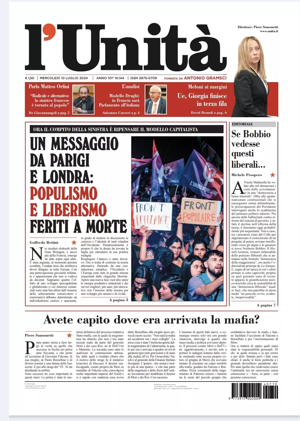 Prima-pagina-unita-oggi-edizione-di-oggi-09-07-2024