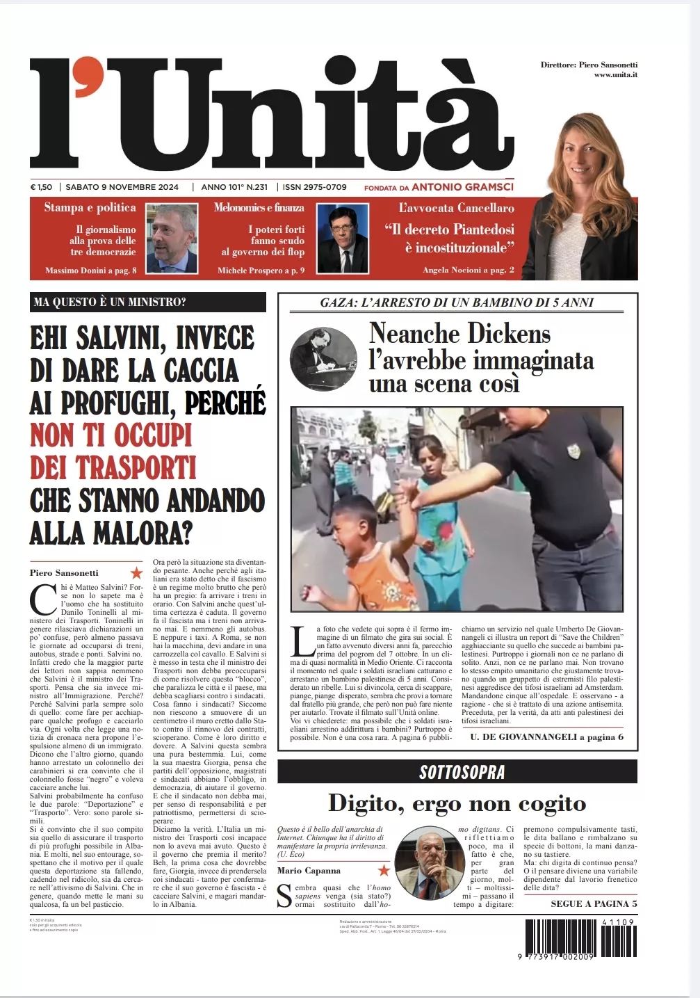 Prima-pagina-unita-oggi-edizione-di-oggi-09-11-2024