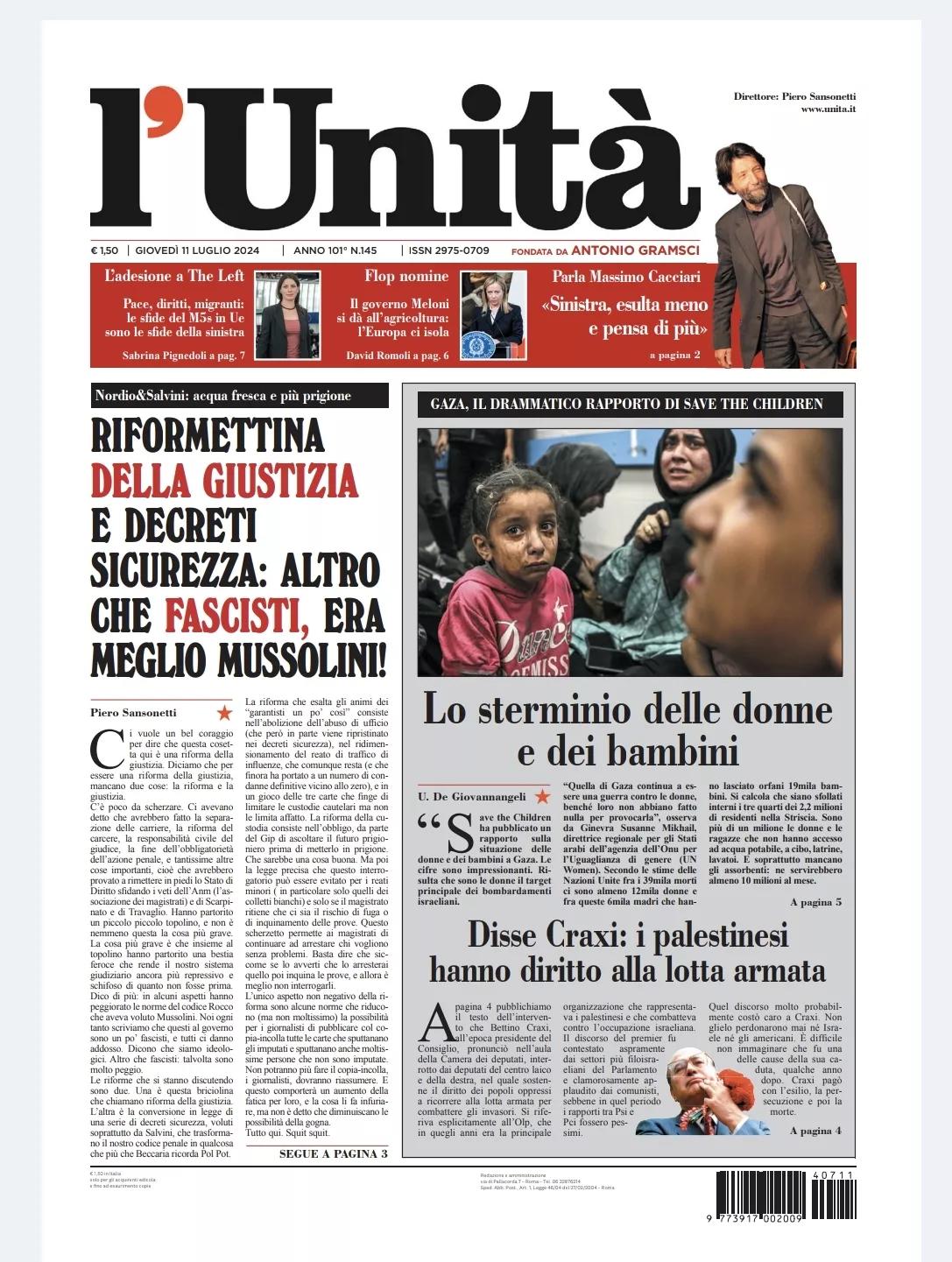 Prima-pagina-unita-oggi-edizione-di-oggi-10-07-2024