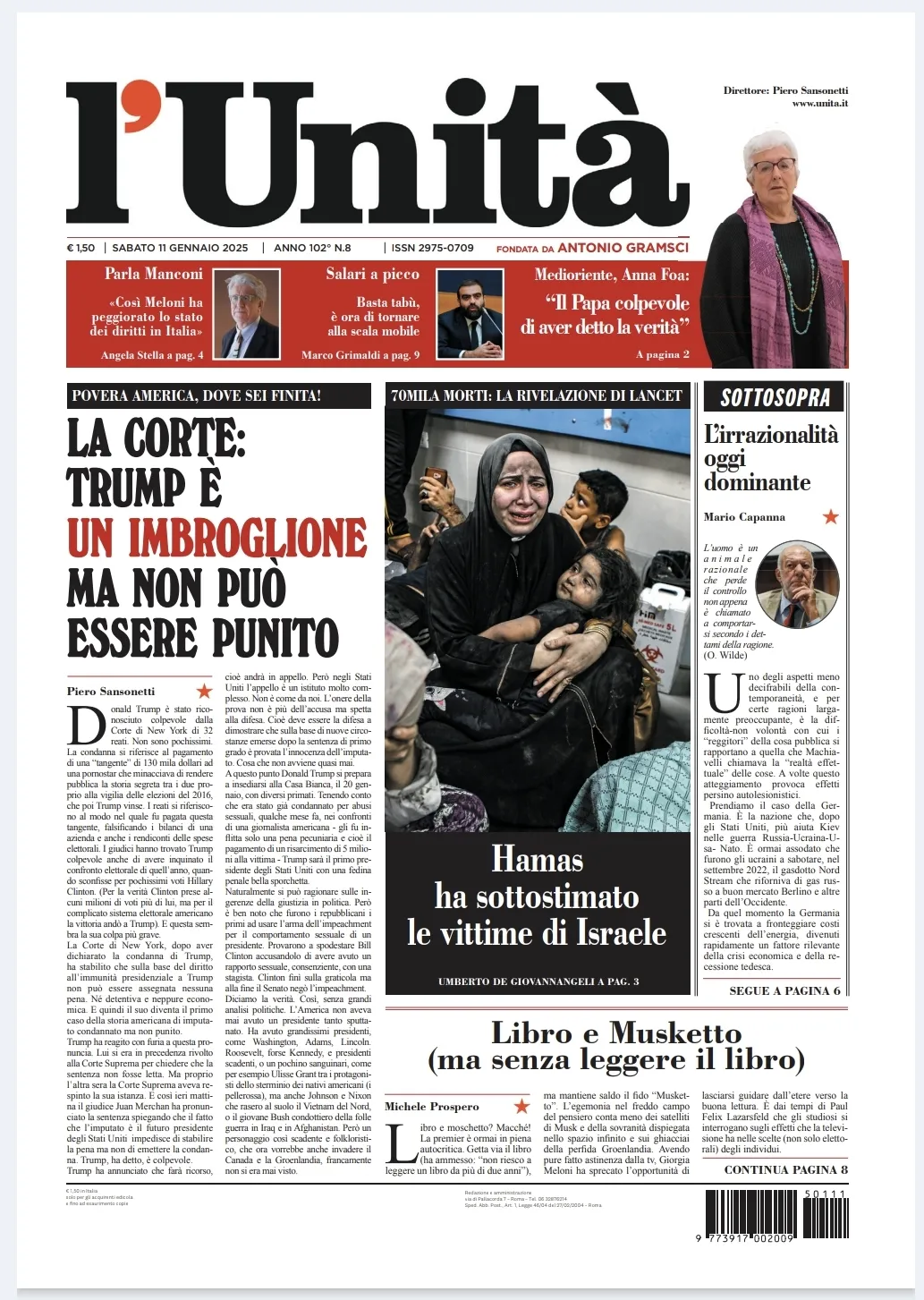 Prima-pagina-unita-oggi-edizione-di-oggi-11-01-2025