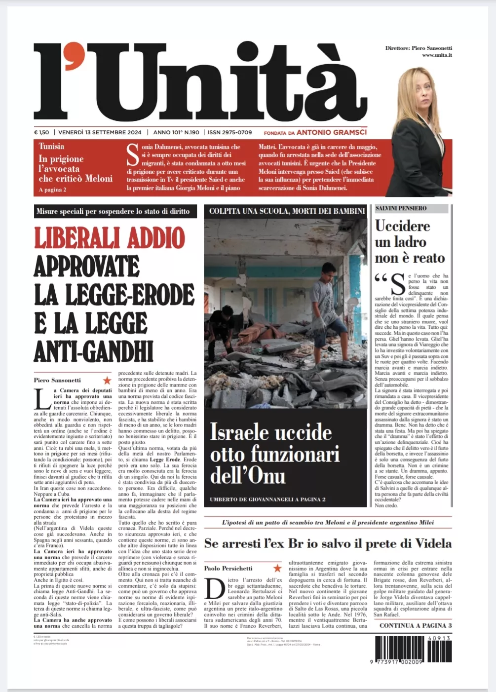 Prima-pagina-unita-oggi-edizione-di-oggi-12-09-2024