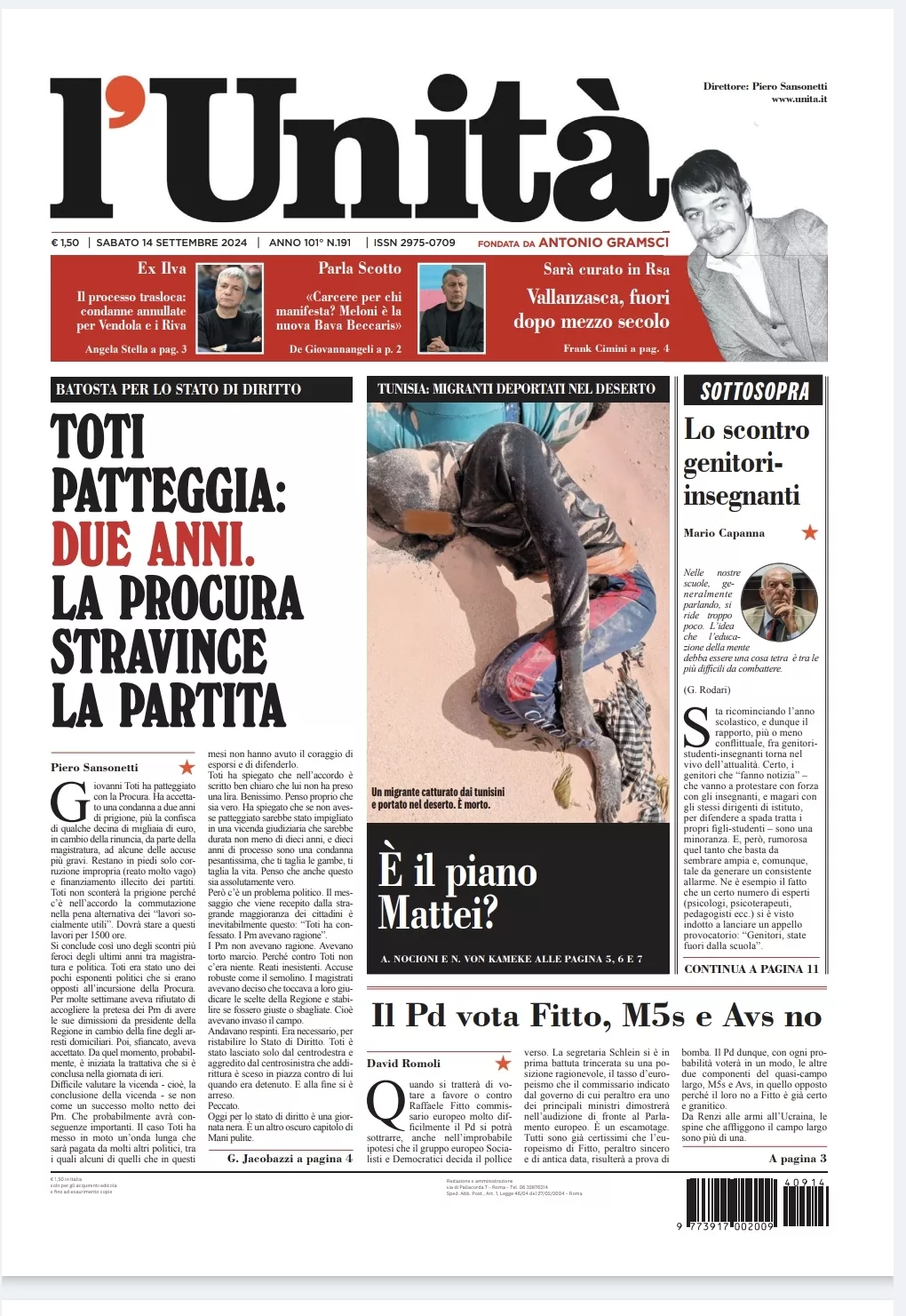 Prima-pagina-unita-oggi-edizione-di-oggi-13-09-2024