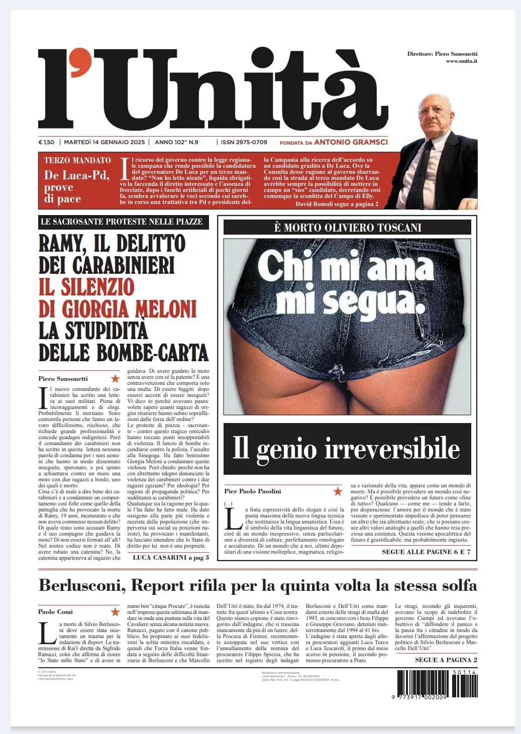 Prima-pagina-unita-oggi-edizione-di-oggi-14-01-2025