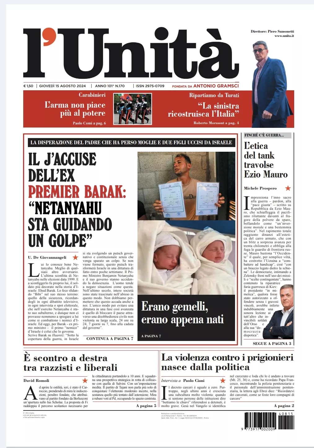 Prima-pagina-unita-oggi-edizione-di-oggi-14-08-2024