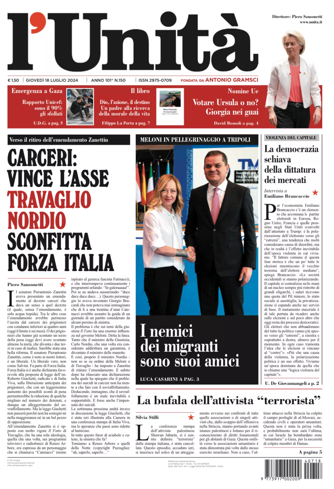 Prima-pagina-unita-oggi-edizione-di-oggi-17-07-2024