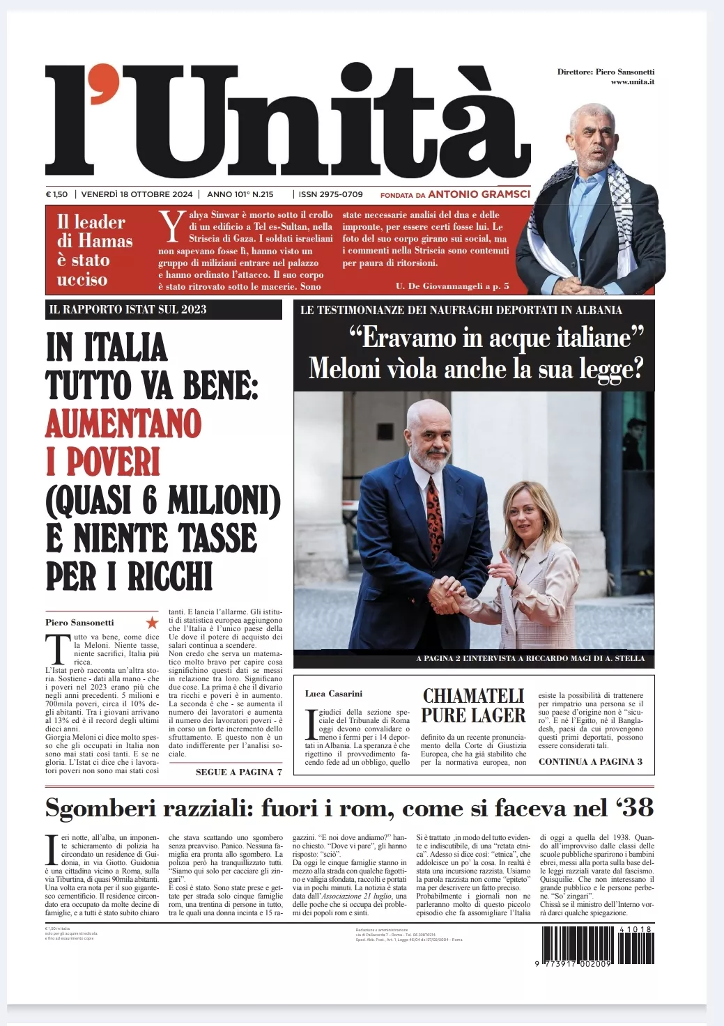 Prima-pagina-unita-oggi-edizione-di-oggi-17-10-2024