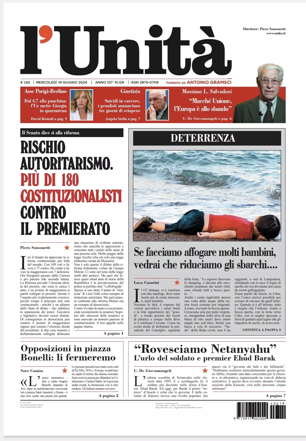 Prima-pagina-unita-oggi-edizione-di-oggi-18-06-2024