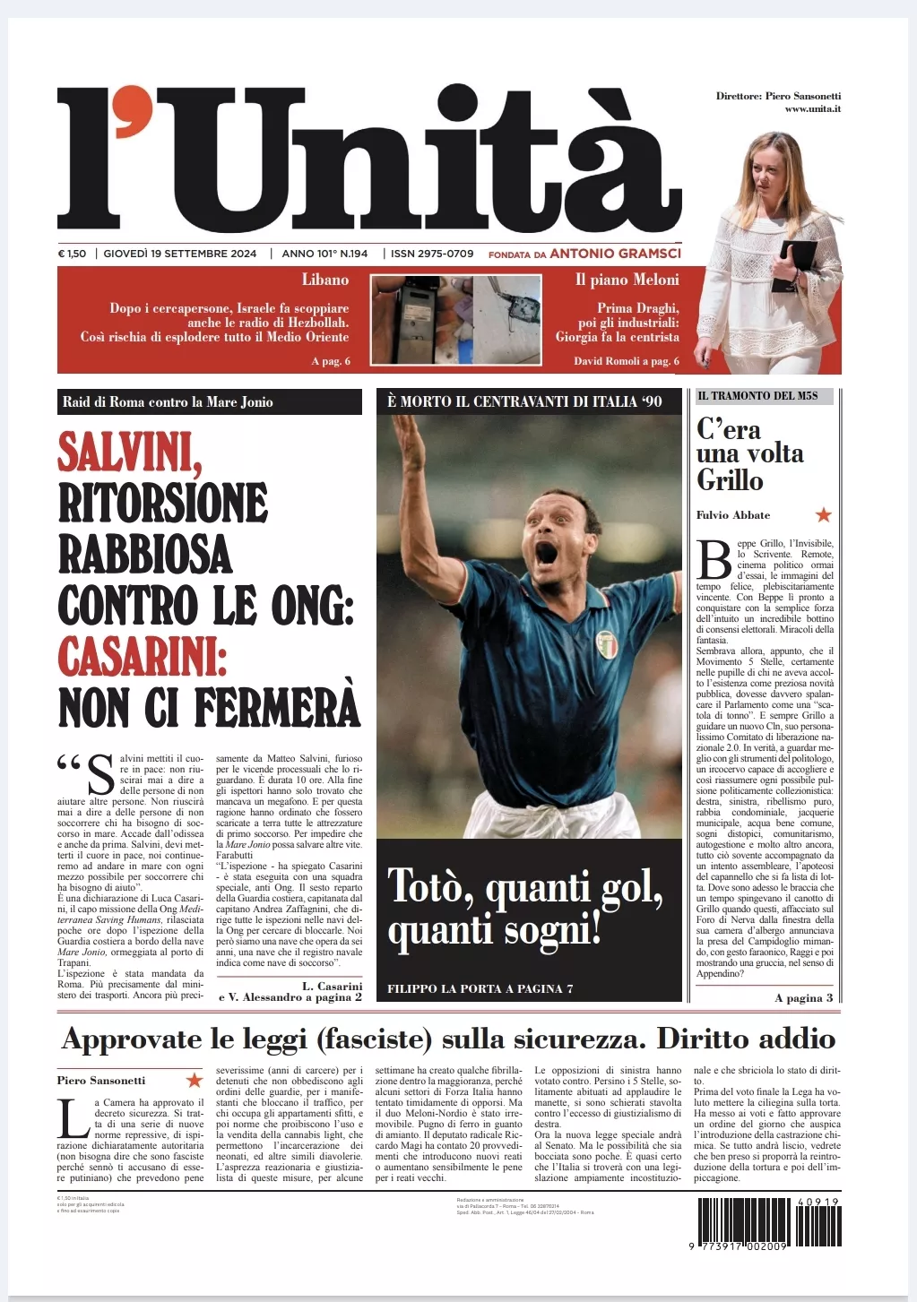 Prima-pagina-unita-oggi-edizione-di-oggi-18-09-2024