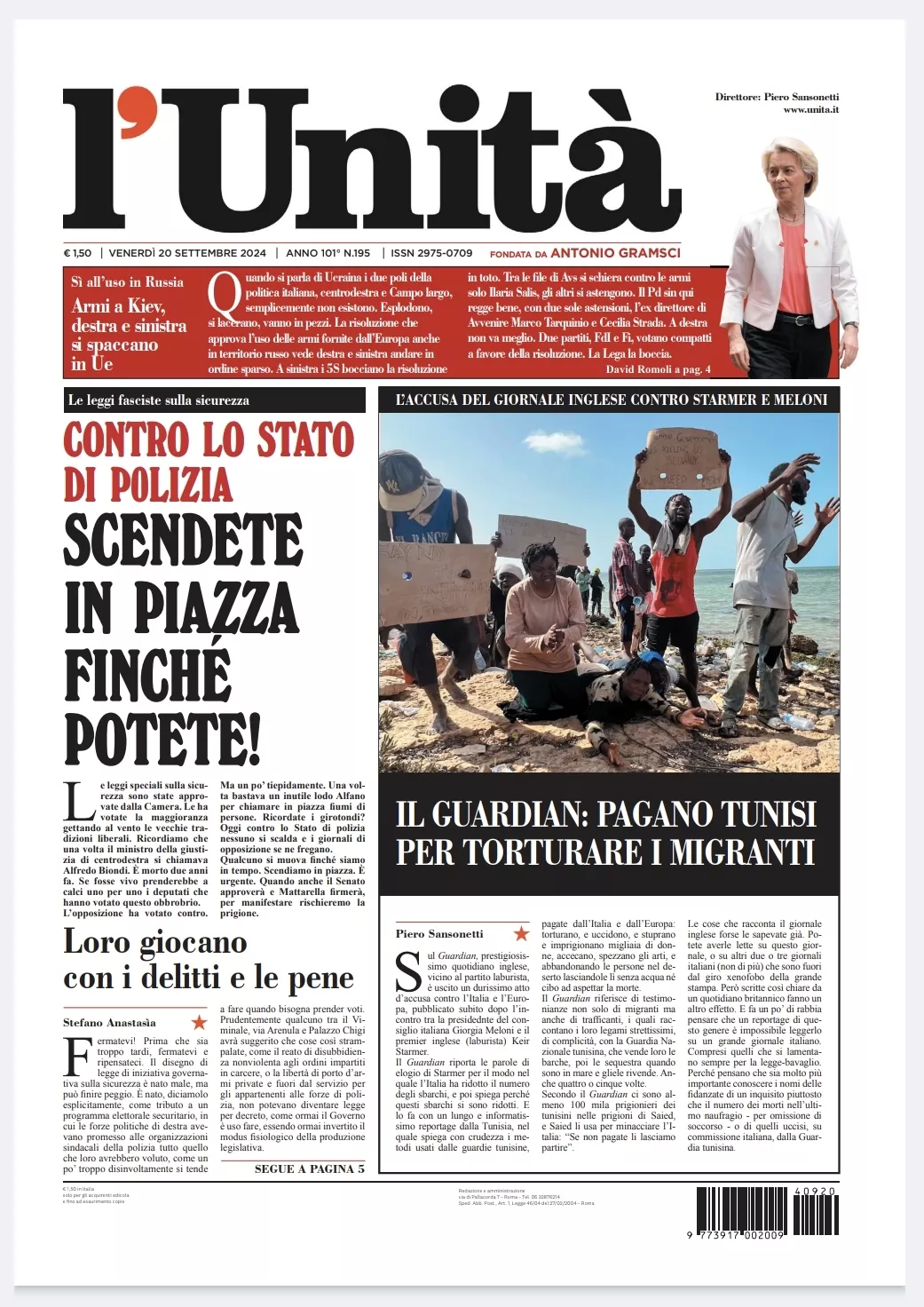 Prima-pagina-unita-oggi-edizione-di-oggi-20-09-2024