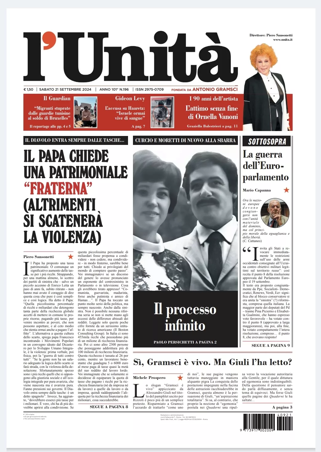 Prima-pagina-unita-oggi-edizione-di-oggi-21-09-2024