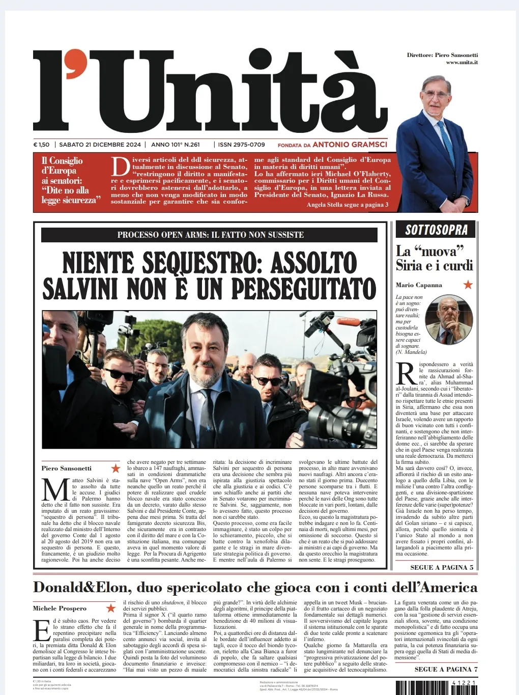 Prima-pagina-unita-oggi-edizione-di-oggi-21-12-2024