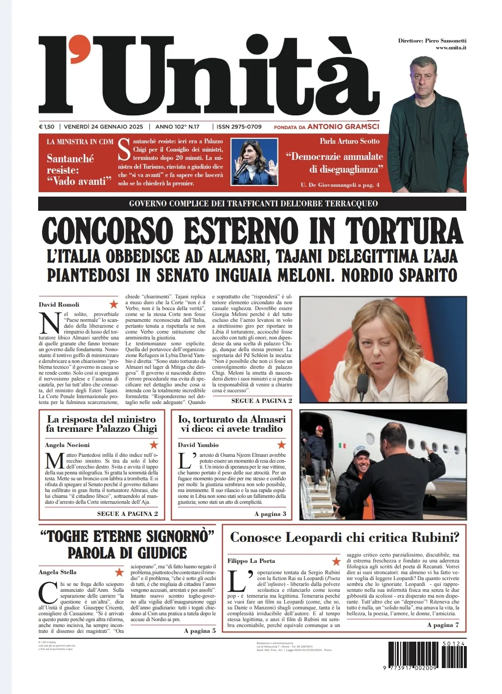 Prima-pagina-unita-oggi-edizione-di-oggi-24-01-2025