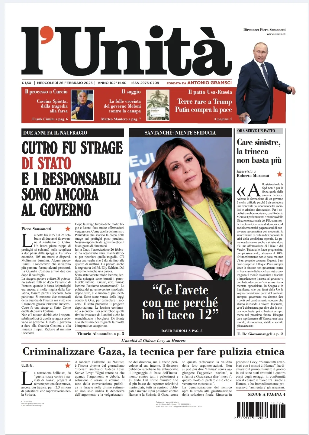 Prima-pagina-unita-oggi-edizione-di-oggi-25-02-2025