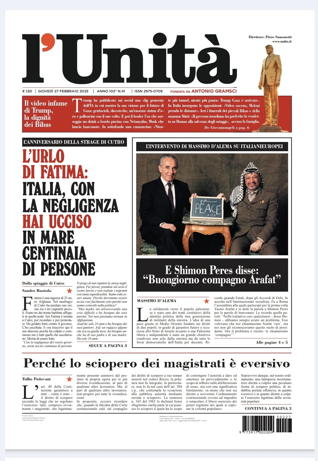 Prima-pagina-unita-oggi-edizione-di-oggi-27-02-2025