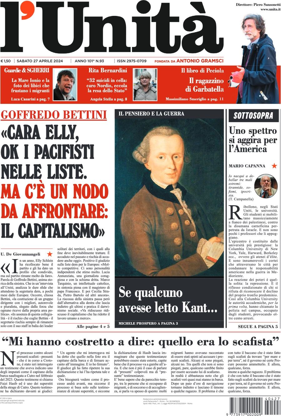 Prima-pagina-l-unita-editoriale-oggi-edizione-di-oggi-27-04-2024