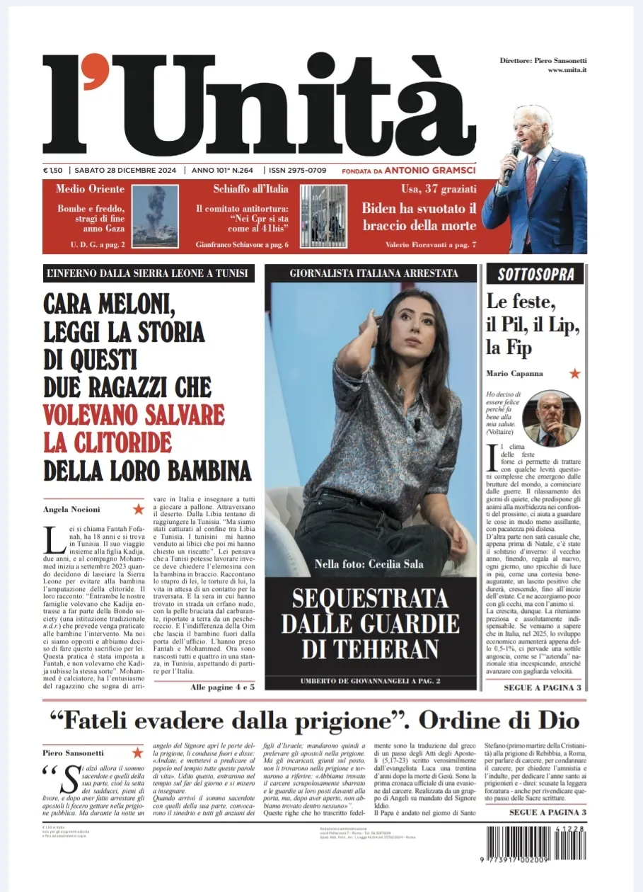 Prima-pagina-unita-oggi-edizione-di-oggi-27-12-2024