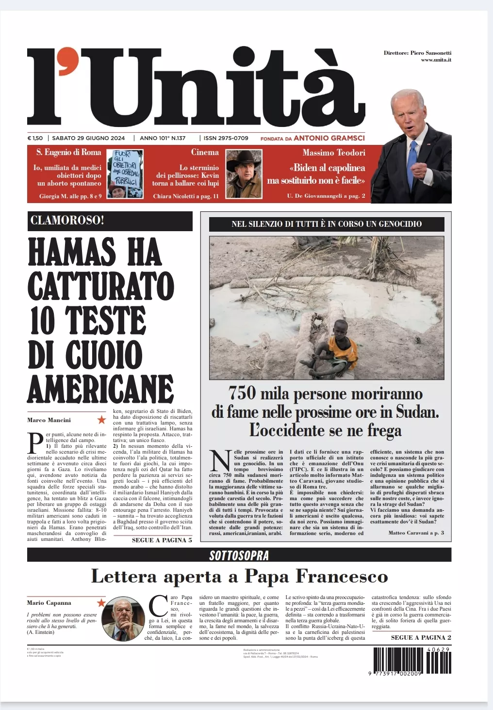 Prima-pagina-unita-oggi-edizione-di-oggi-28-06-2024