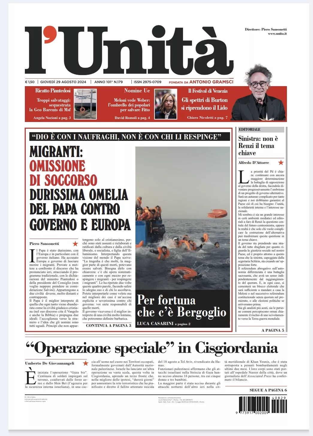 Prima-pagina-unita-oggi-edizione-di-oggi-28-08-2024