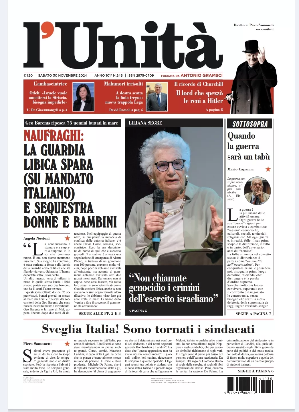 Prima-pagina-unita-oggi-edizione-di-oggi-29-11-2024