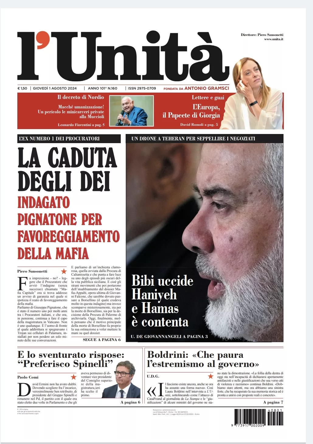 Prima-pagina-unita-oggi-edizione-di-oggi-31-07-2024