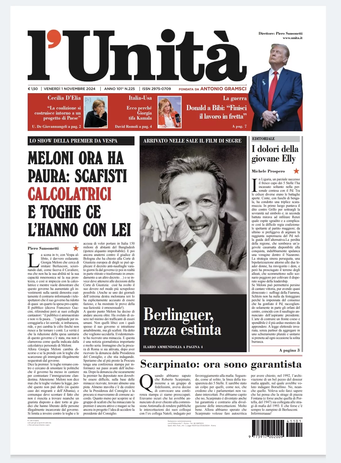 Prima-pagina-unita-oggi-edizione-di-oggi-31-10-2024