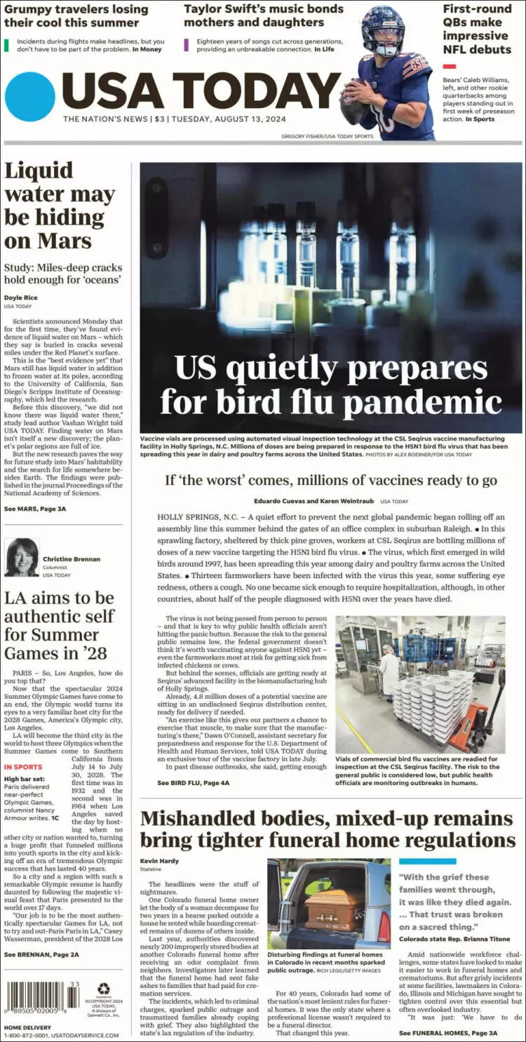 Prima-pagina-usa-today-edizione-di-oggi-2024-08-13