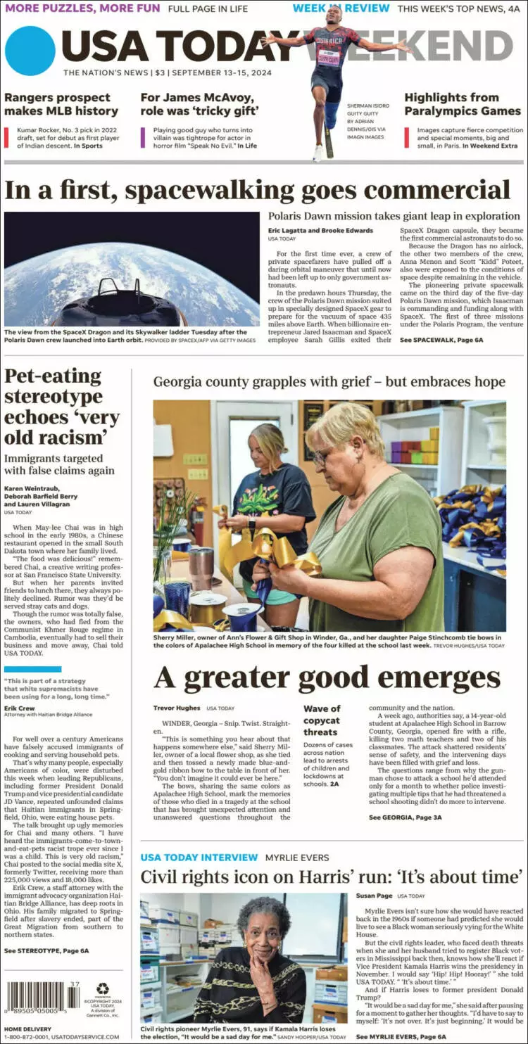 Prima-pagina-usa-today-edizione-di-oggi-2024-09-13