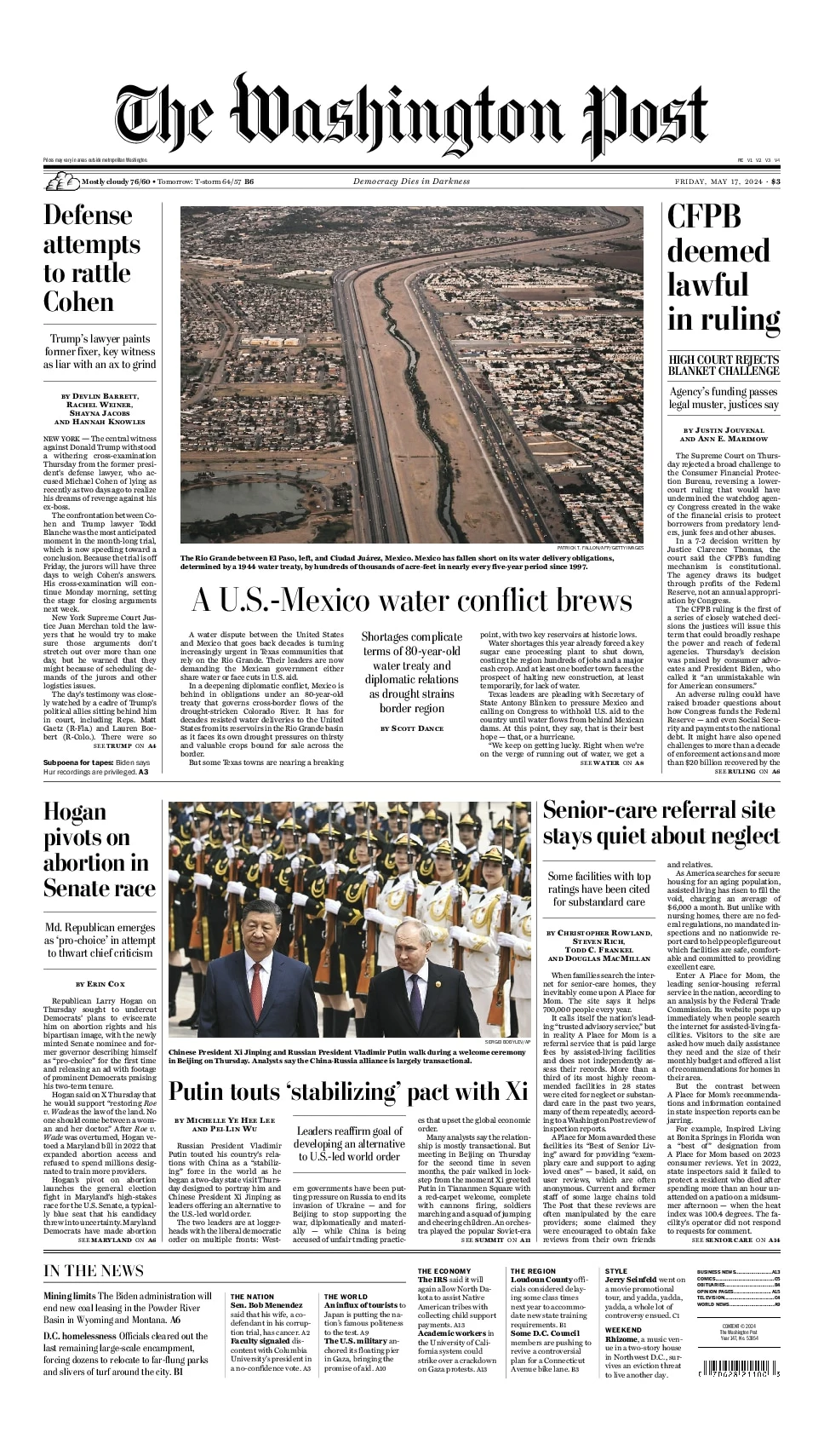 Prima-pagina-washington_post-edizione-di-oggi-17-05-2024