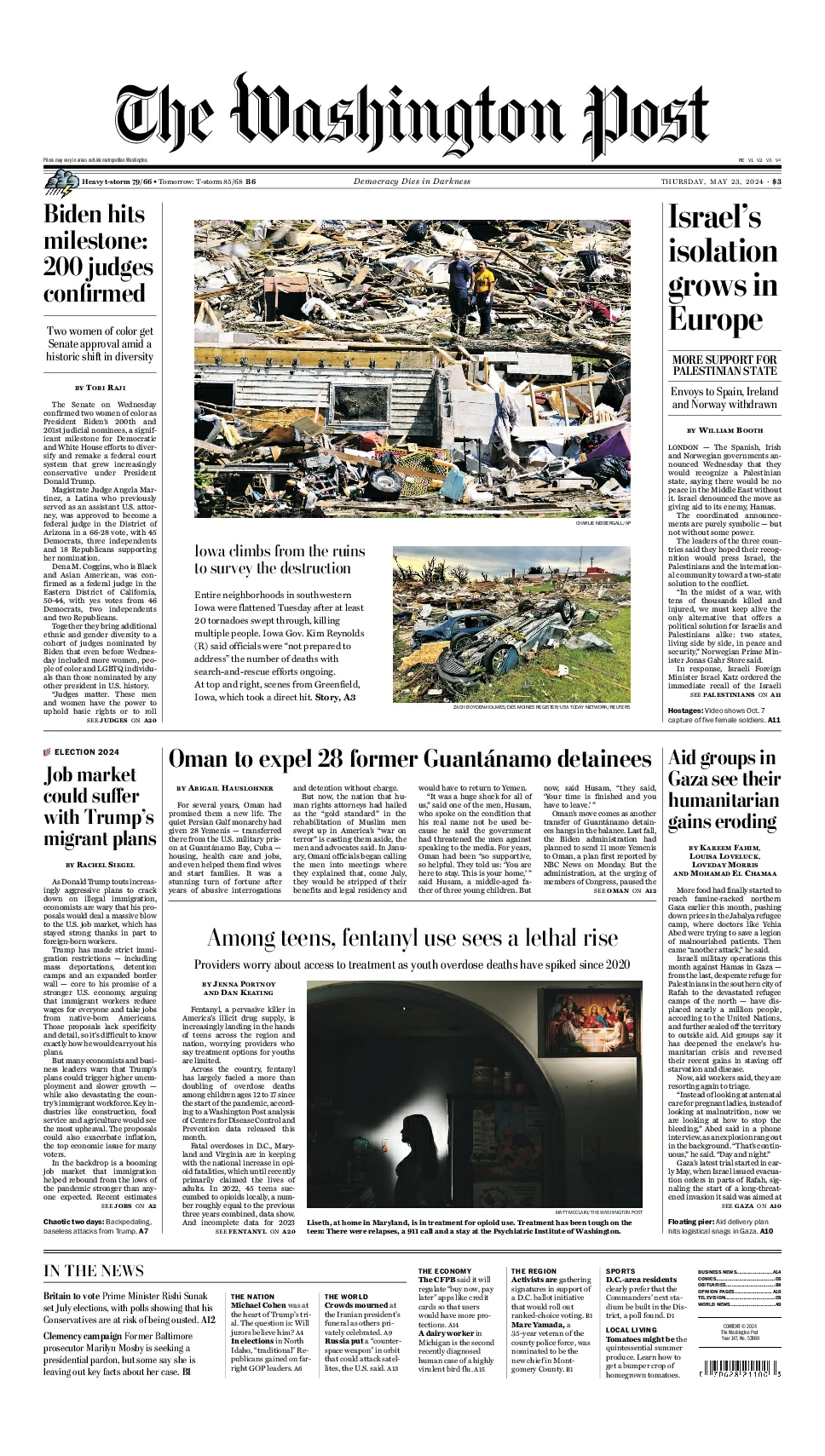 Prima-pagina-washington_post-edizione-di-oggi-23-05-2024